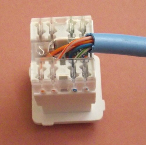 Terminating Cat5e Cable on a Jack (Wall Mount or Patch Panel) network wall socket wiring diagram 